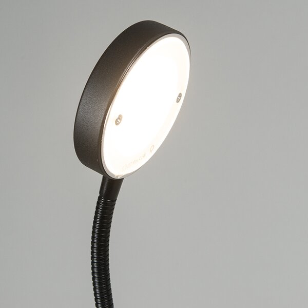 Lampada da terra moderna nera con LED regolabile - Trax