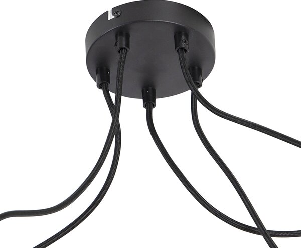 Lampada a sospensione di design nera 5 luci - Cavalux