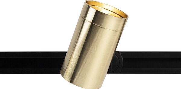 Sistema di illuminazione a binario moderno con 3 faretti oro 1 fase - Iconic Jeana