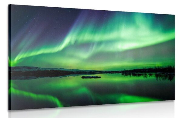 Stampa su tela – Aurora boreale verde