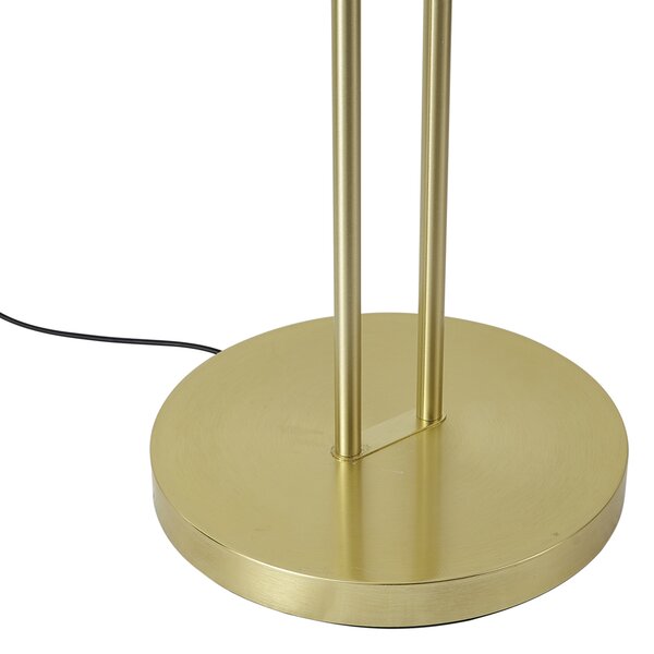 Lampada da terra moderna oro con braccio da lettura incl. LED e dimmer - Divo