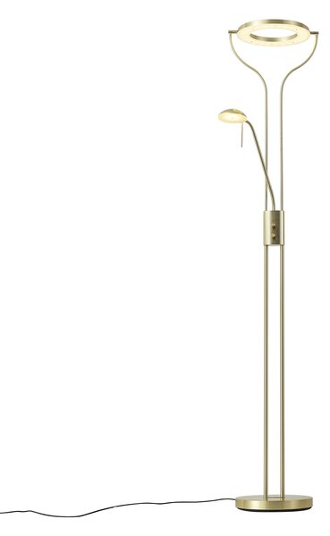 Lampada da terra moderna oro con braccio da lettura incl. LED e dimmer - Divo