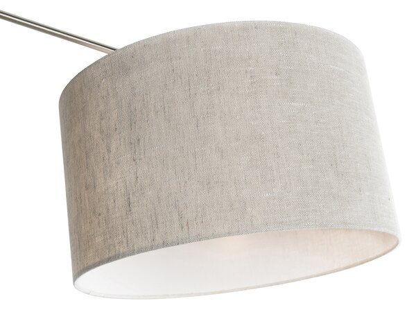 Lampada a sospensione in acciaio con paralume 35 cm grigio chiaro regolabile 2 luci - Blitz
