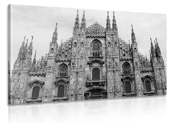 Stampa su tela – Cattedrale di Milano in bianco e nero