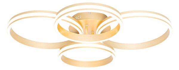 Plafoniera ottone con LED dimmerabile a 3 livelli 4 luci - Navara