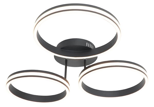 Plafoniera nera con LED dimmerabile a 3 livelli 3 luci - Navara