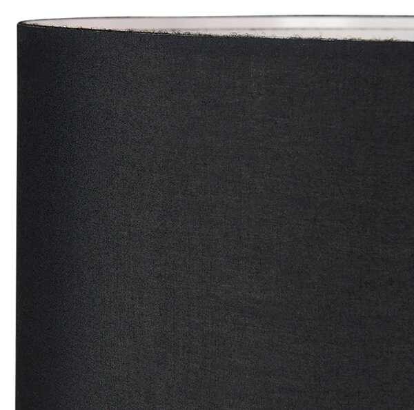 Lampada da terra moderna nera con paralume nero - Ilse