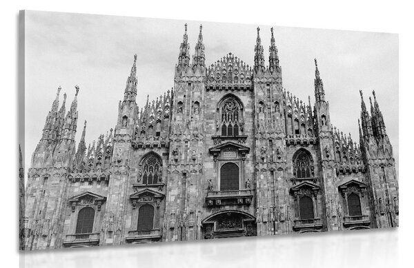 Stampa su tela – Cattedrale di Milano in bianco e nero