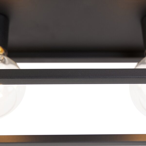 Plafoniera industriale nera 99,5 cm 4 luci - Cage