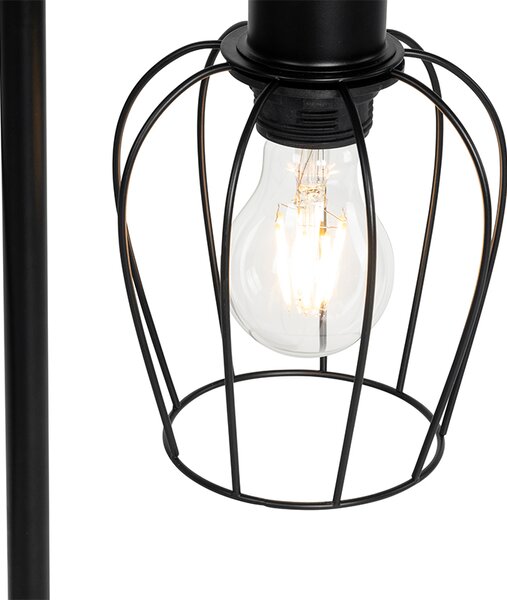 Lampada da tavolo rustica nera con legno - Stronk