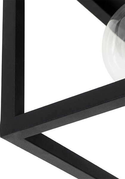 Plafoniera industriale nera 40 cm 4 luci - Cage