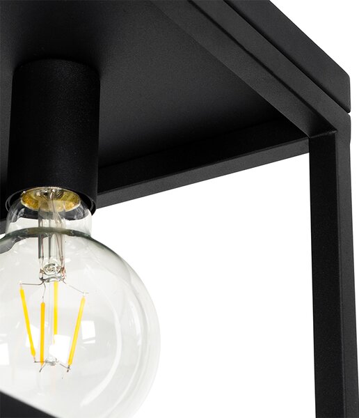 Plafoniera industriale nera 40 cm 4 luci - Cage