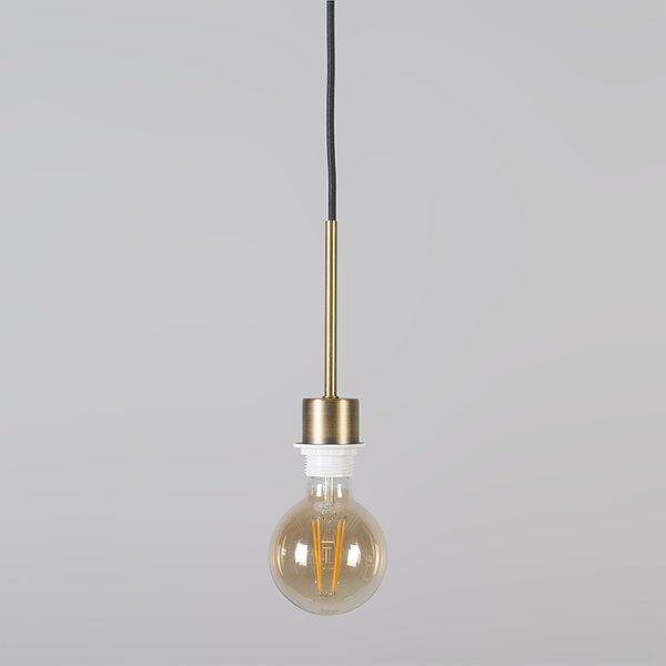 Lampada a sospensione moderna bronzo con paralume 45 cm nero - Combi 1