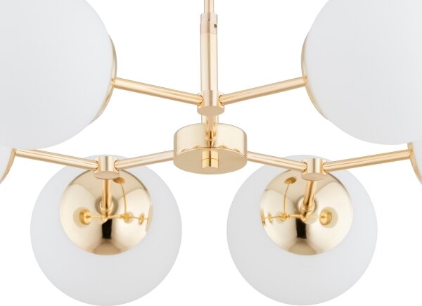 Lampadario on a pole FOTON 6xE14/40W/230V oro/bianco