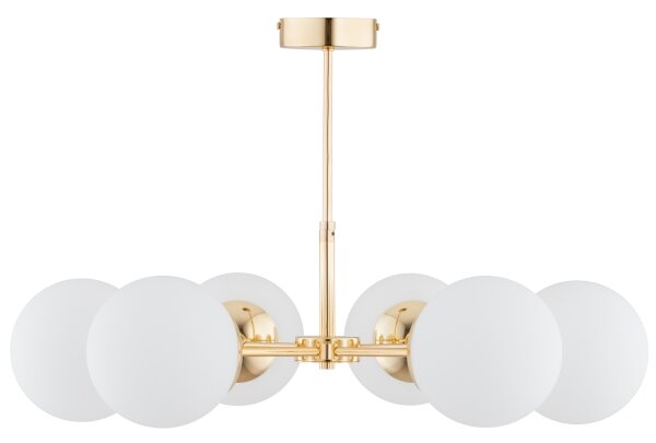 Lampadario on a pole FOTON 6xE14/40W/230V oro/bianco