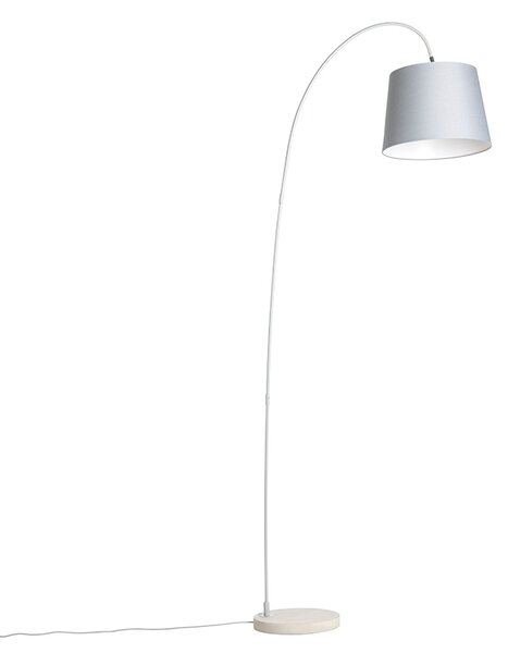 Lampada ad arco moderna con paralume grigio - Bend