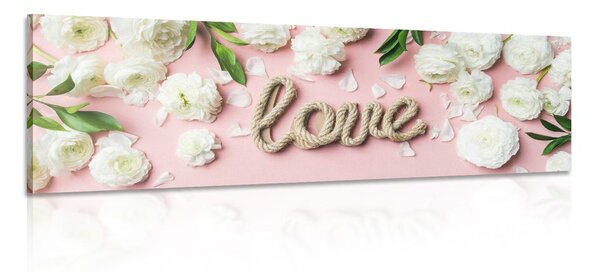 Quadro su tela – Scritta Love in stile romantico