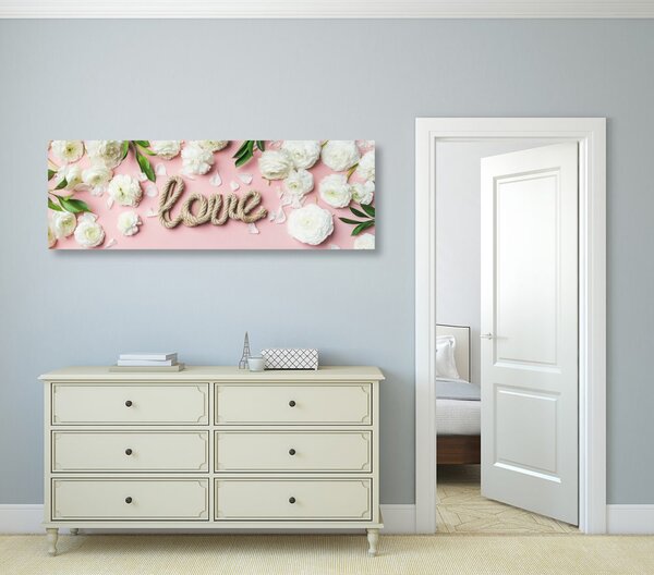 Quadro su tela – Scritta Love in stile romantico