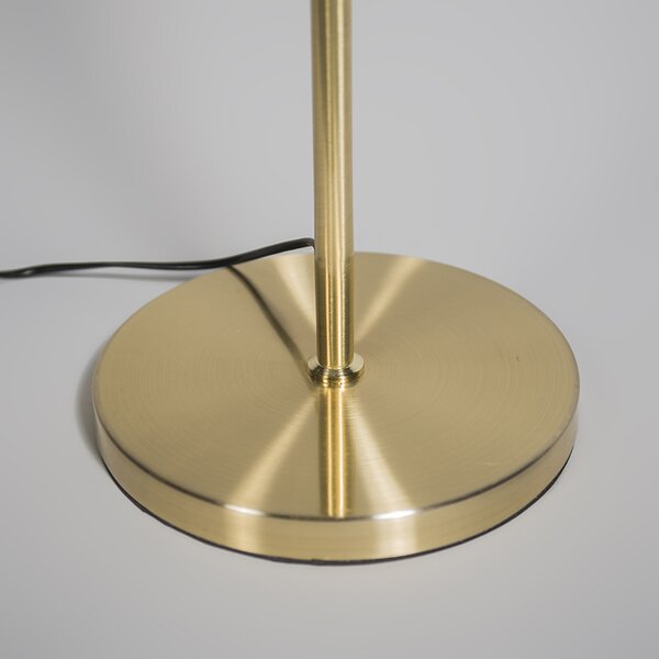 Lampada da terra oro/ottone con paralume nero 45 cm regolabile - Parte