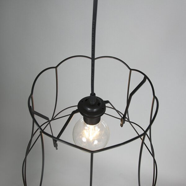 Lampada a sospensione retrò nera 40 cm - Granny Frame
