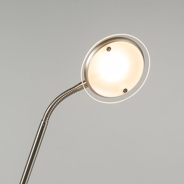 Lampada da terra moderna in acciaio con LED - Eva