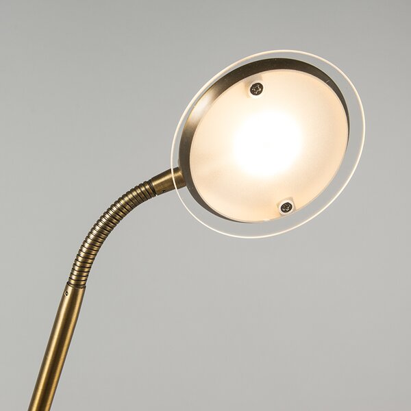 Lampada da terra moderna bronzo incl. LED - Eva
