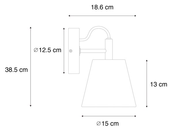Lampada da parete rustica in legno con grigio - Cupy
