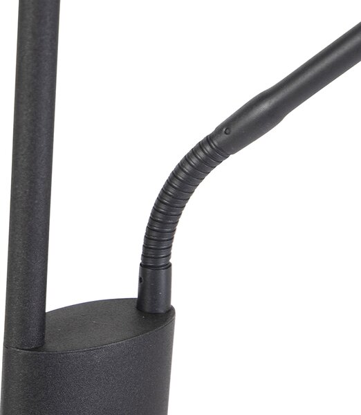 Lampada da terra moderna nera con LED e dimmer con luce di lettura - Jazzy