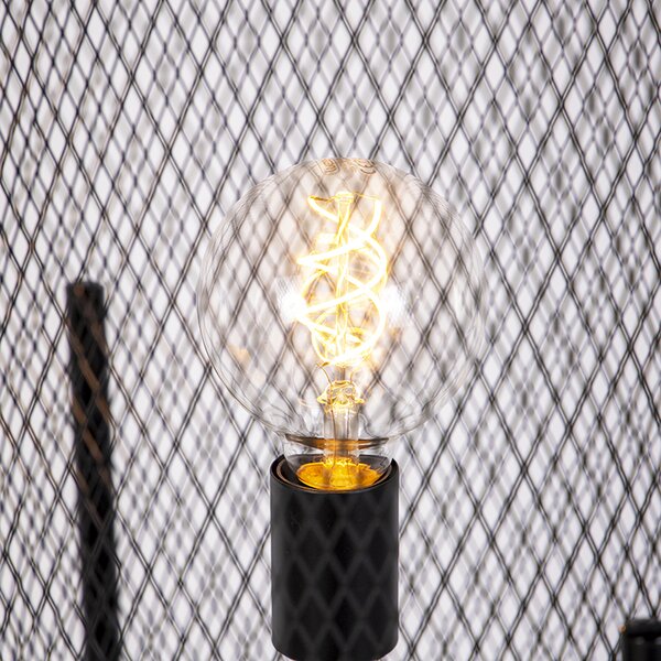 Lampada da terra moderna nera - Bliss Mesh