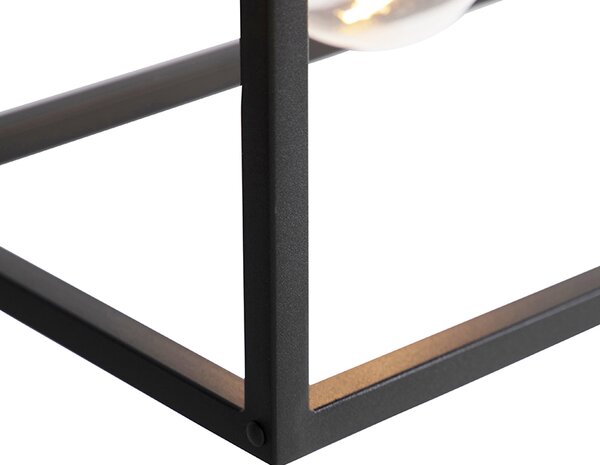 Lampada a sospensione rettangolare moderna nera 5 luci - Cage