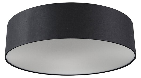 Plafoniera nera 40 cm con LED incluso - Drum LED