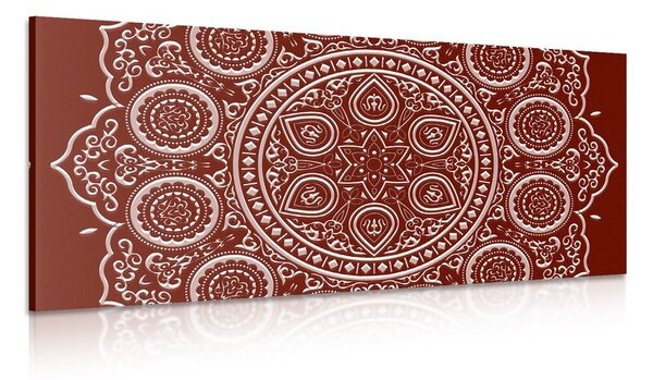 Quadro su tela – Mandala etnica delicata in bordeaux