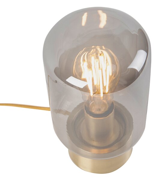 Lampada da tavolo di design in ottone con vetro fumé - Bliss Cute