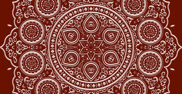 Quadro su tela – Mandala etnica delicata in bordeaux