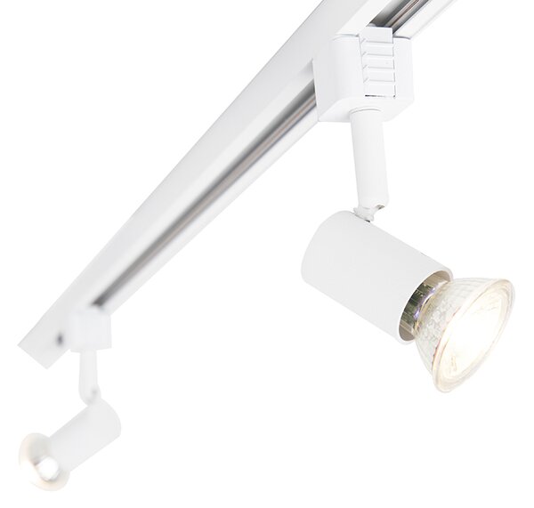 Sistema di illuminazione a binario moderno con 5 faretti bianco 1-Fase - Iconic Jeany