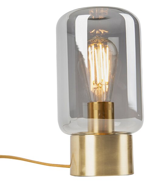 Lampada da tavolo di design in ottone con vetro fumé - Bliss Cute