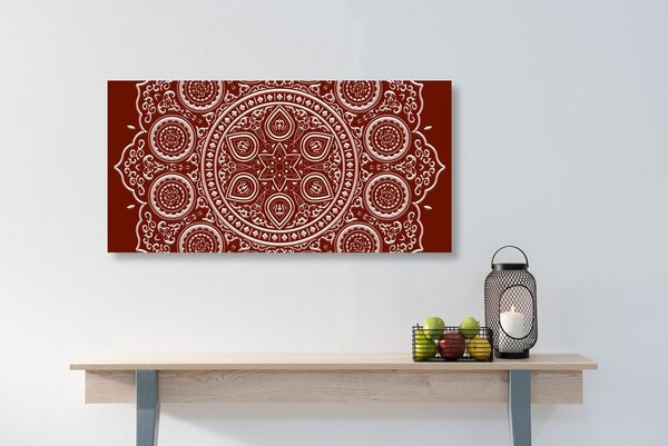 Quadro su tela – Mandala etnica delicata in bordeaux