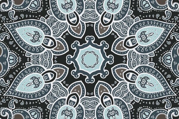 Quadro su tela – Mandala con motivo indiano in azzurro