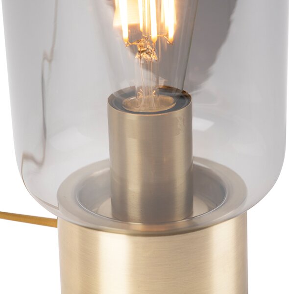 Lampada da tavolo di design in ottone con vetro fumé - Bliss Cute