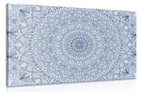 Stampa su tela – Mandala decorativa dettagliata in blu
