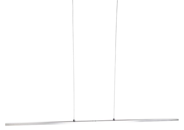 Lampada a sospensione di design in acciaio con dimmer touch incl. LED - Platinum