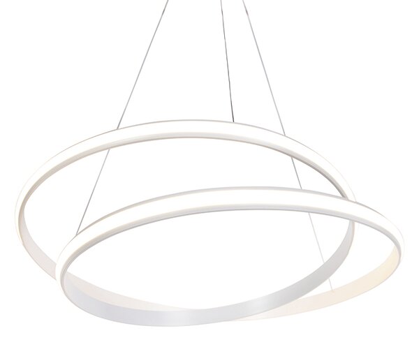 Lampada a sospensione moderna bianca 74 cm con LED dimmerabile - Rowan