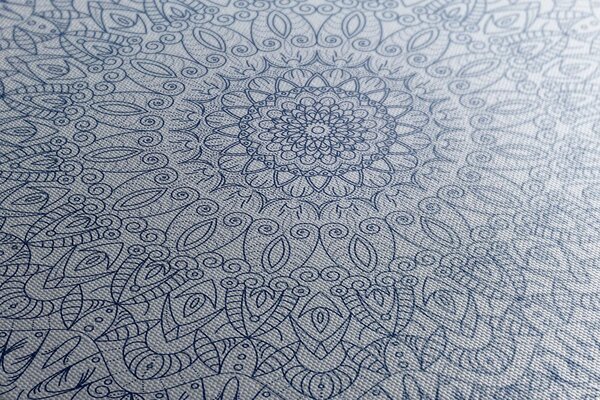Stampa su tela – Mandala decorativa dettagliata in blu