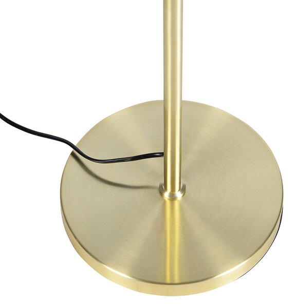 Lampada da terra oro/ottone con paralume in velluto nero 40/40 cm - Parte