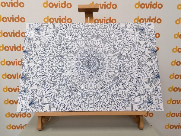 Stampa su tela – Mandala decorativa dettagliata in blu