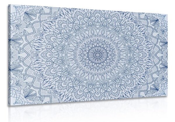 Stampa su tela – Mandala decorativa dettagliata in blu
