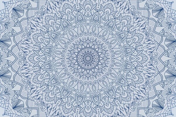 Stampa su tela – Mandala decorativa dettagliata in blu