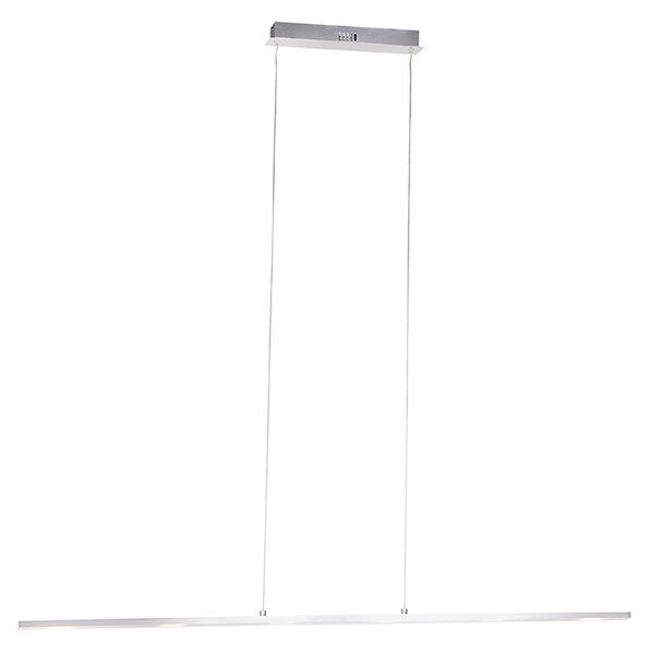 Lampada a sospensione di design in acciaio con dimmer touch incl. LED - Platinum