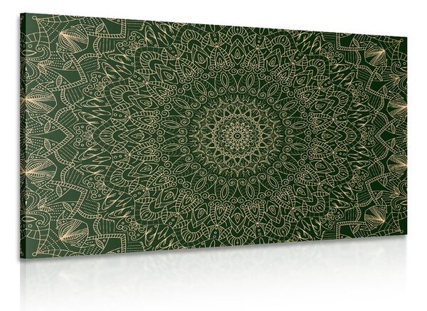 Stampa su tela – Mandala decorativa dettagliata in verde
