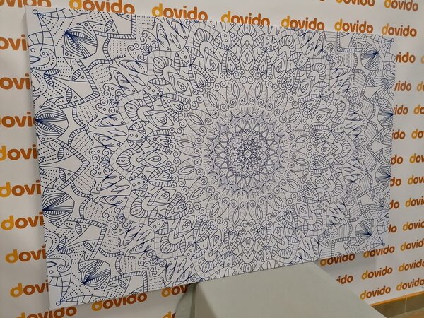 Stampa su tela – Mandala decorativa dettagliata in blu